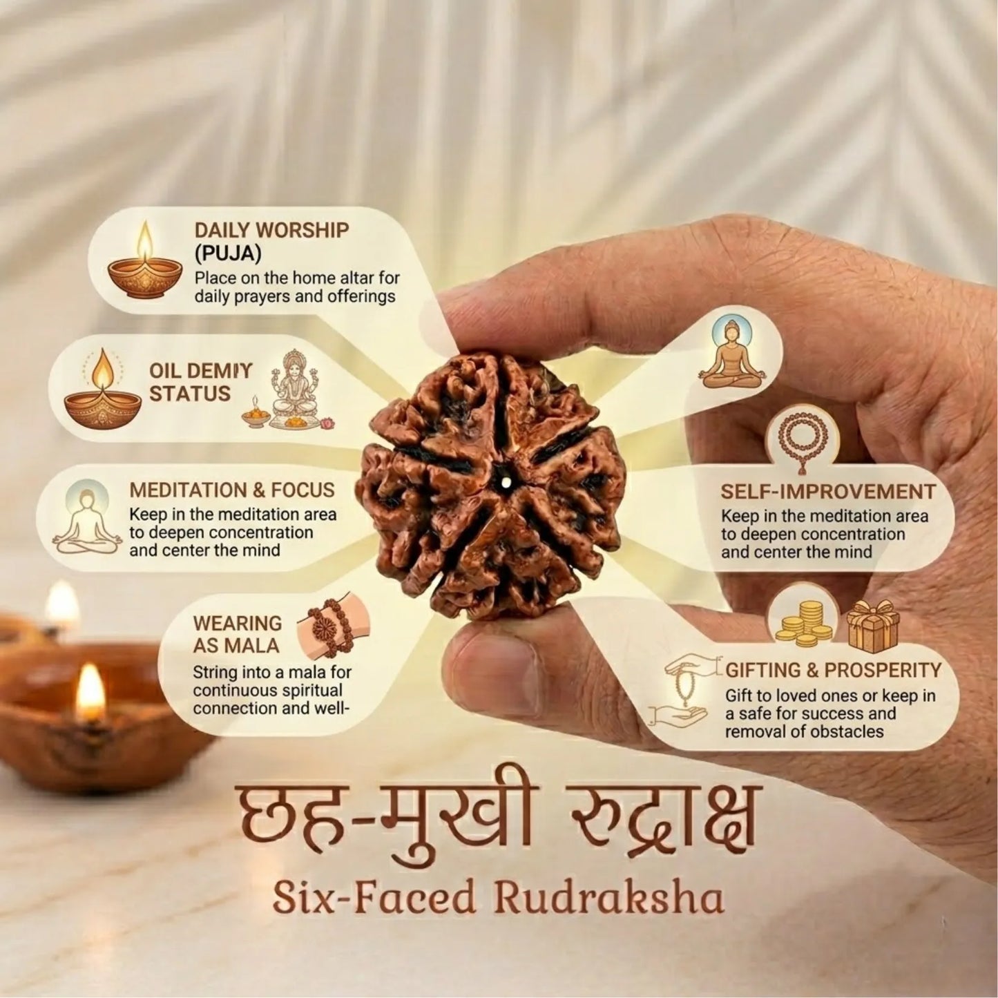 6 Mukhi Rudraksha (Nepali)