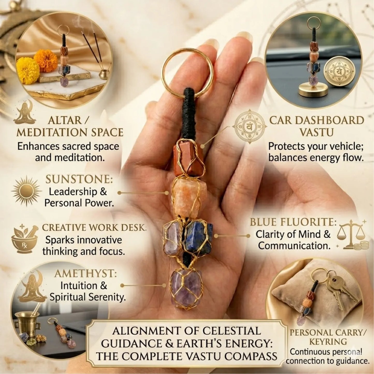 7 Chakra Raw Keychain