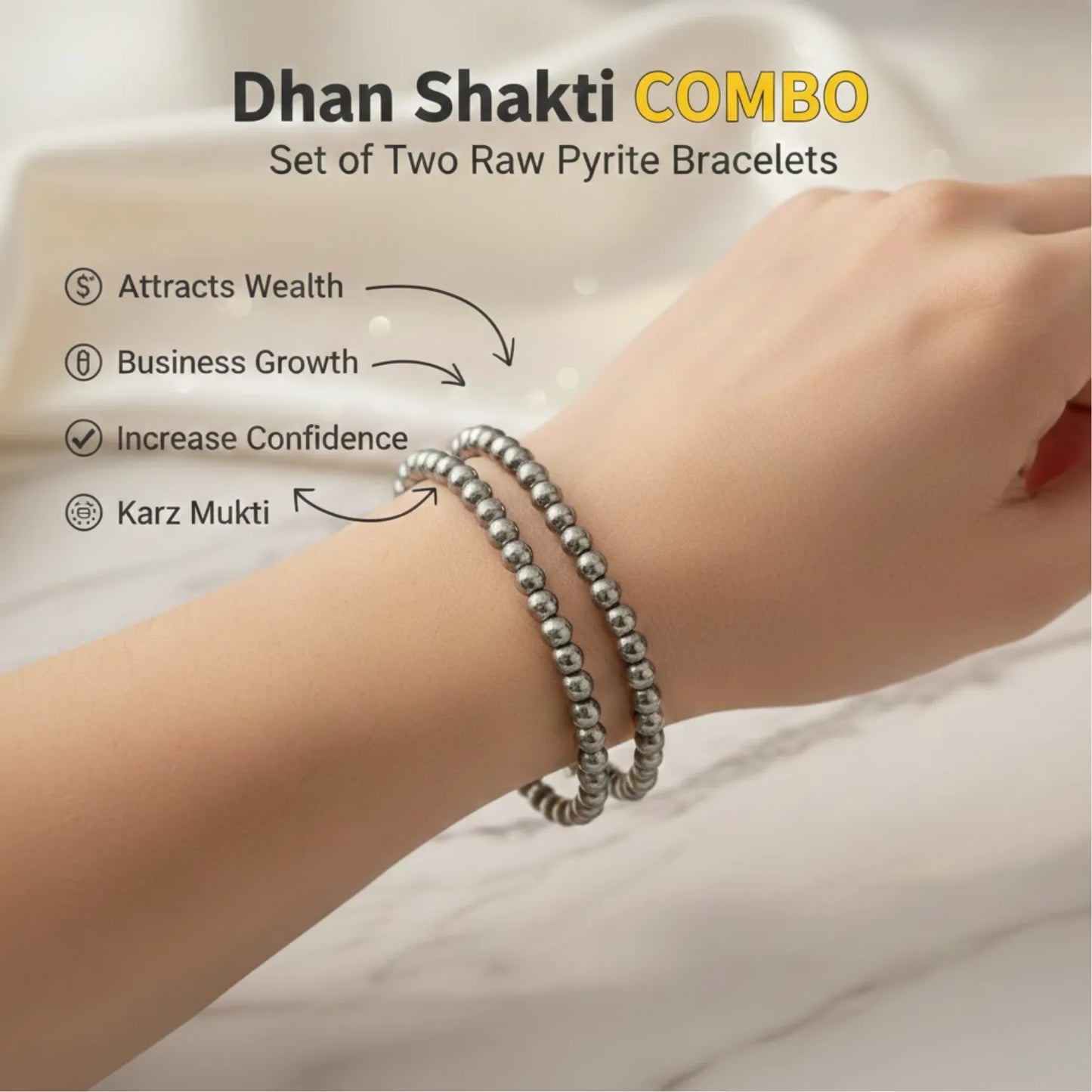 Dhan Shakti Combo :Pyrite bracelets