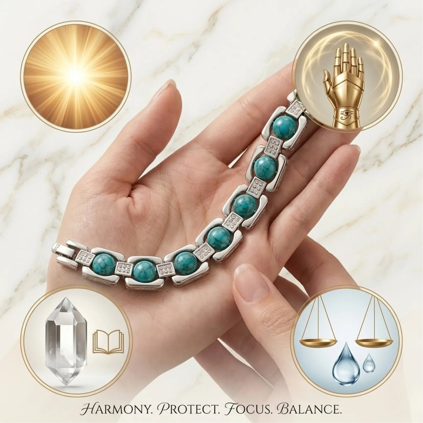 Metal Turquoise (feroza) bracelet