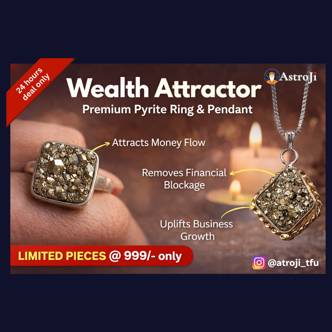 wealth attractor: pyrite ring + pyrite pendant combo