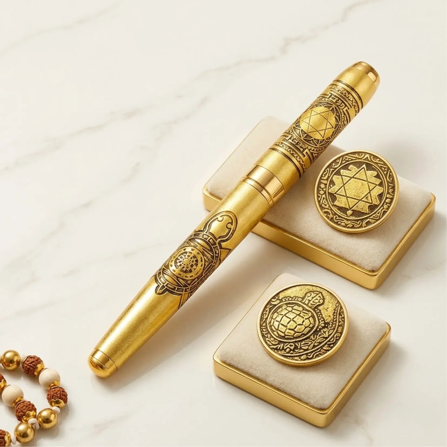 Laxmi Shree Yantra Brass Tortoise Pen