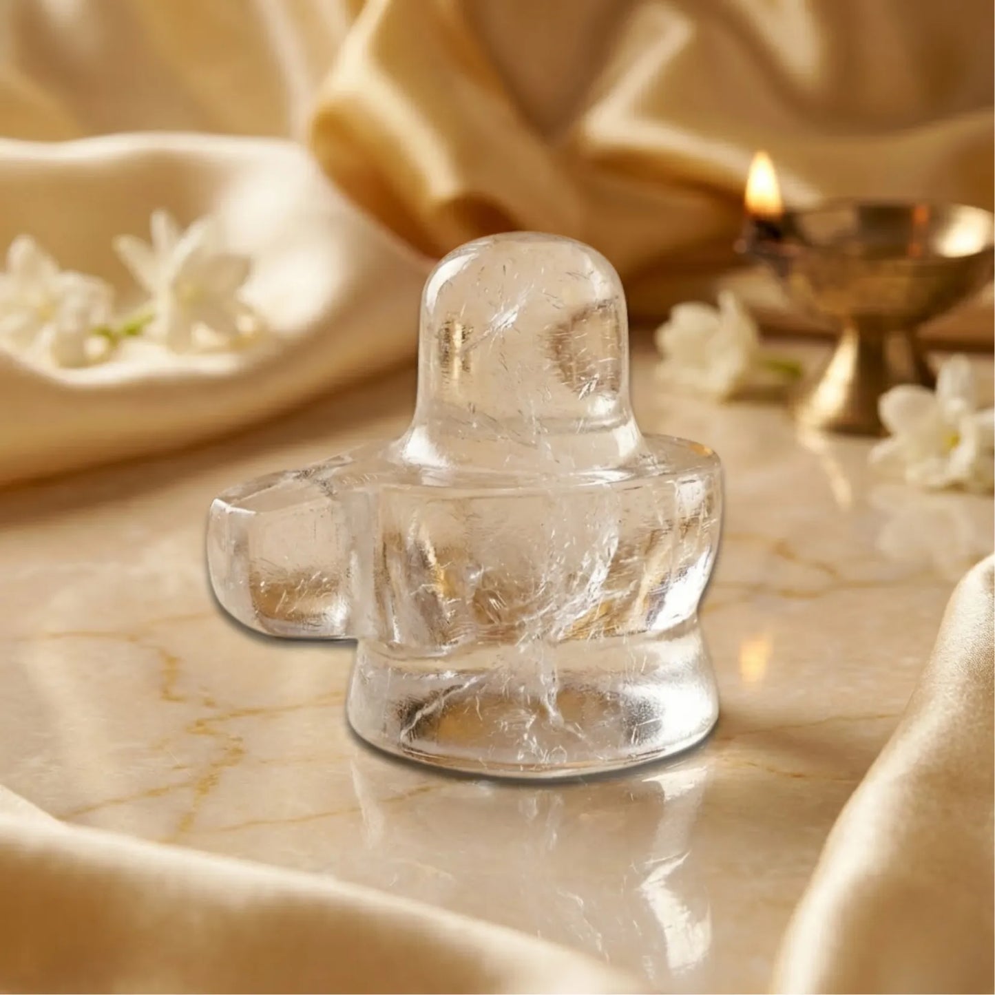 Clear Quartz (Sphatik) Shivling