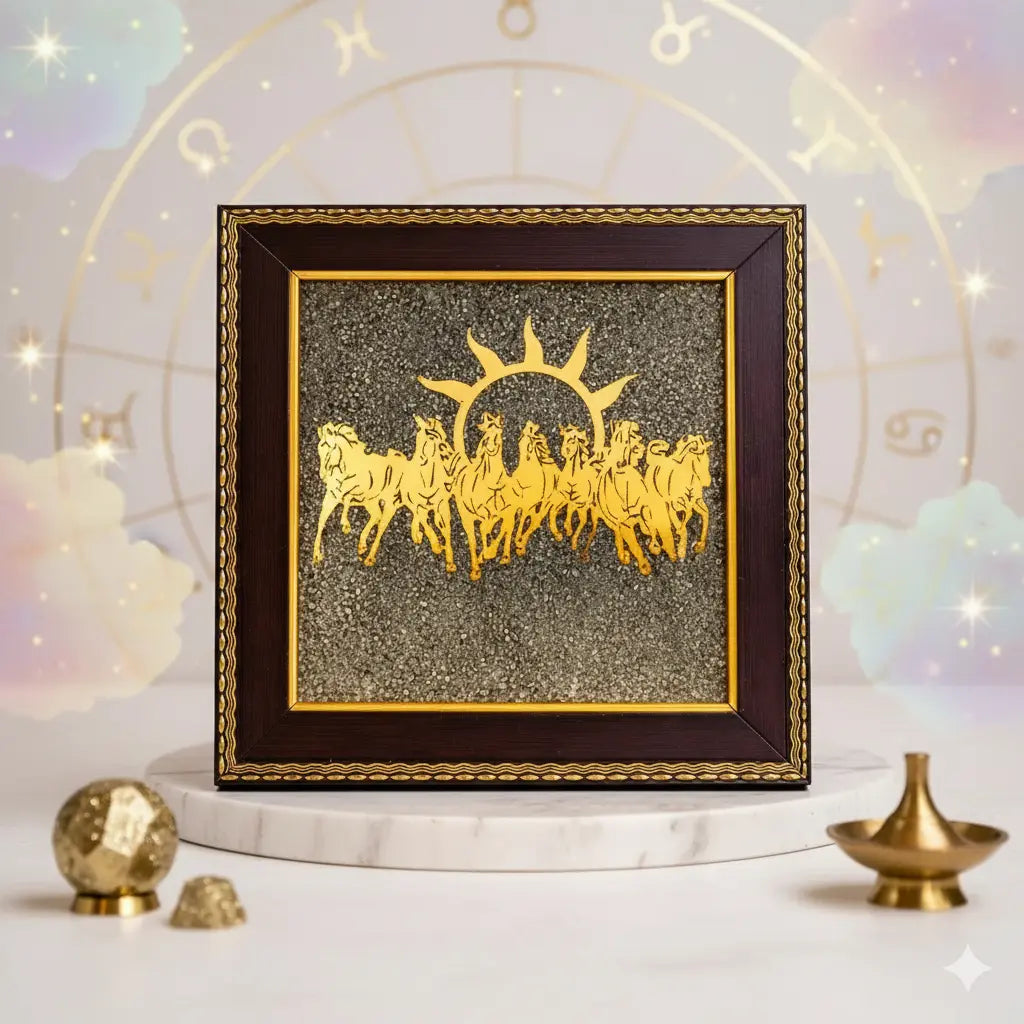 7 HORSES ON PYRITE FRAME
