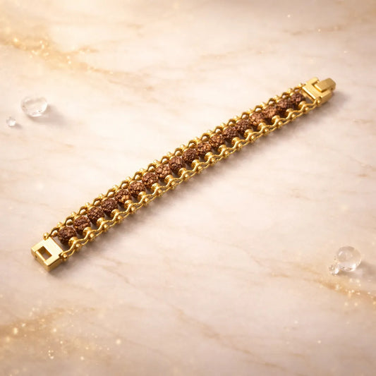 Gold Plated Rudraksha Bracelet