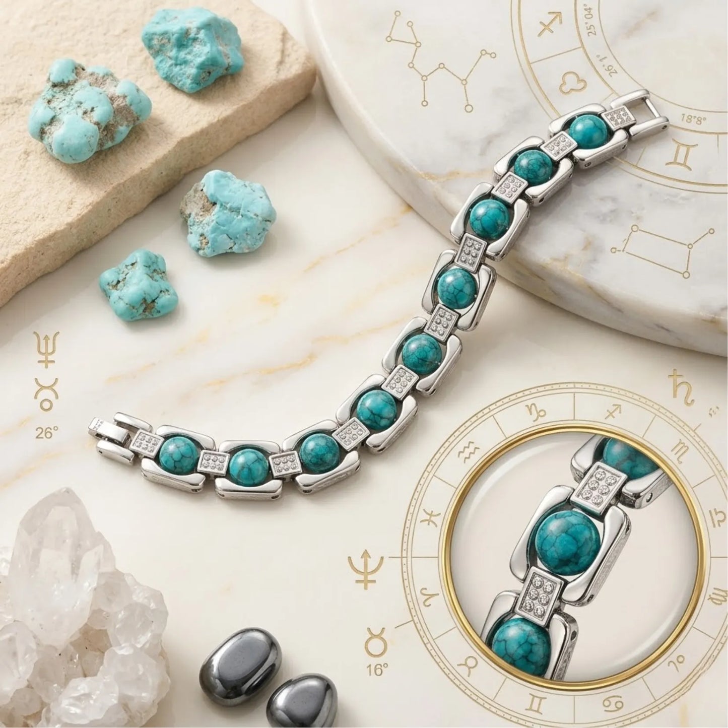 Metal Turquoise (feroza) bracelet