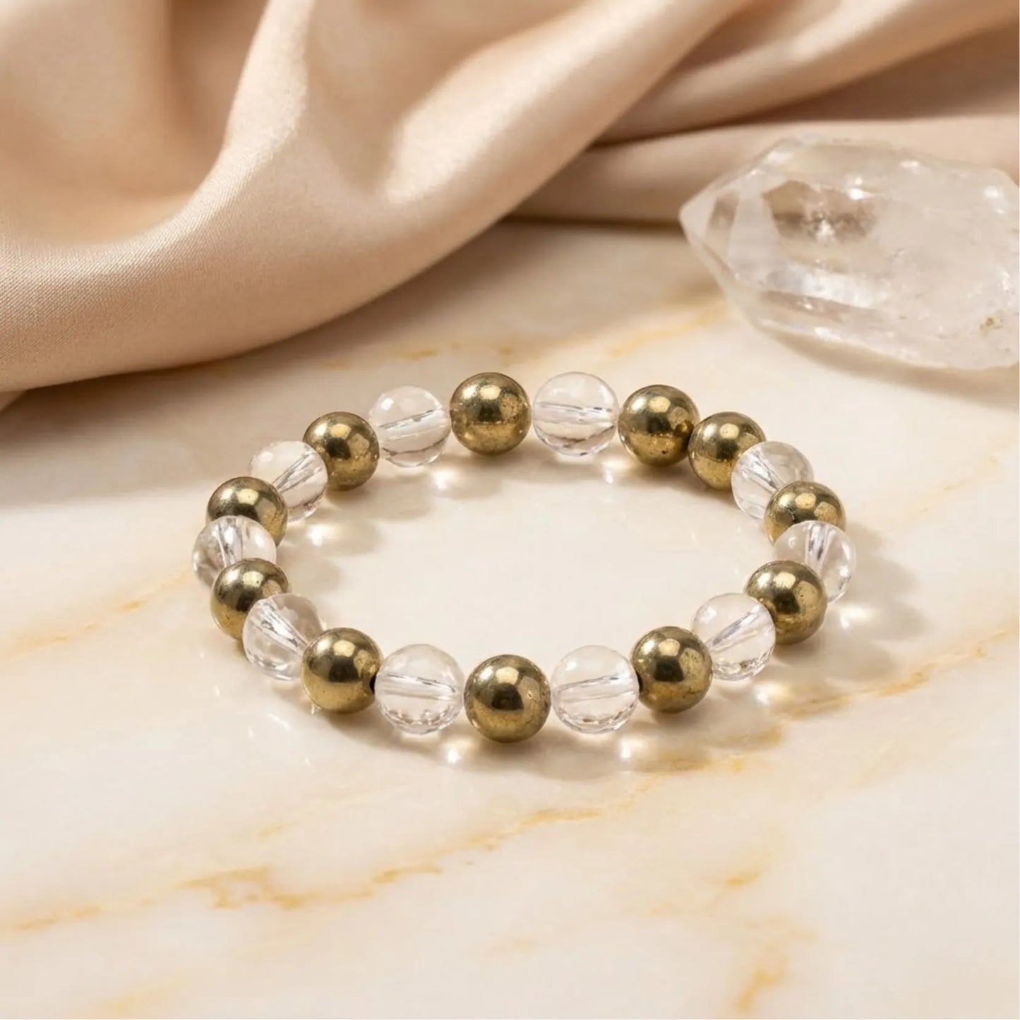 RAW PYRITE & SAPHATIK BRACELET