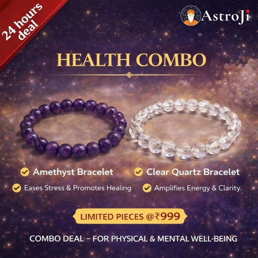 HEALTH COMBO: Amethyst & Clear Quartz bracelet