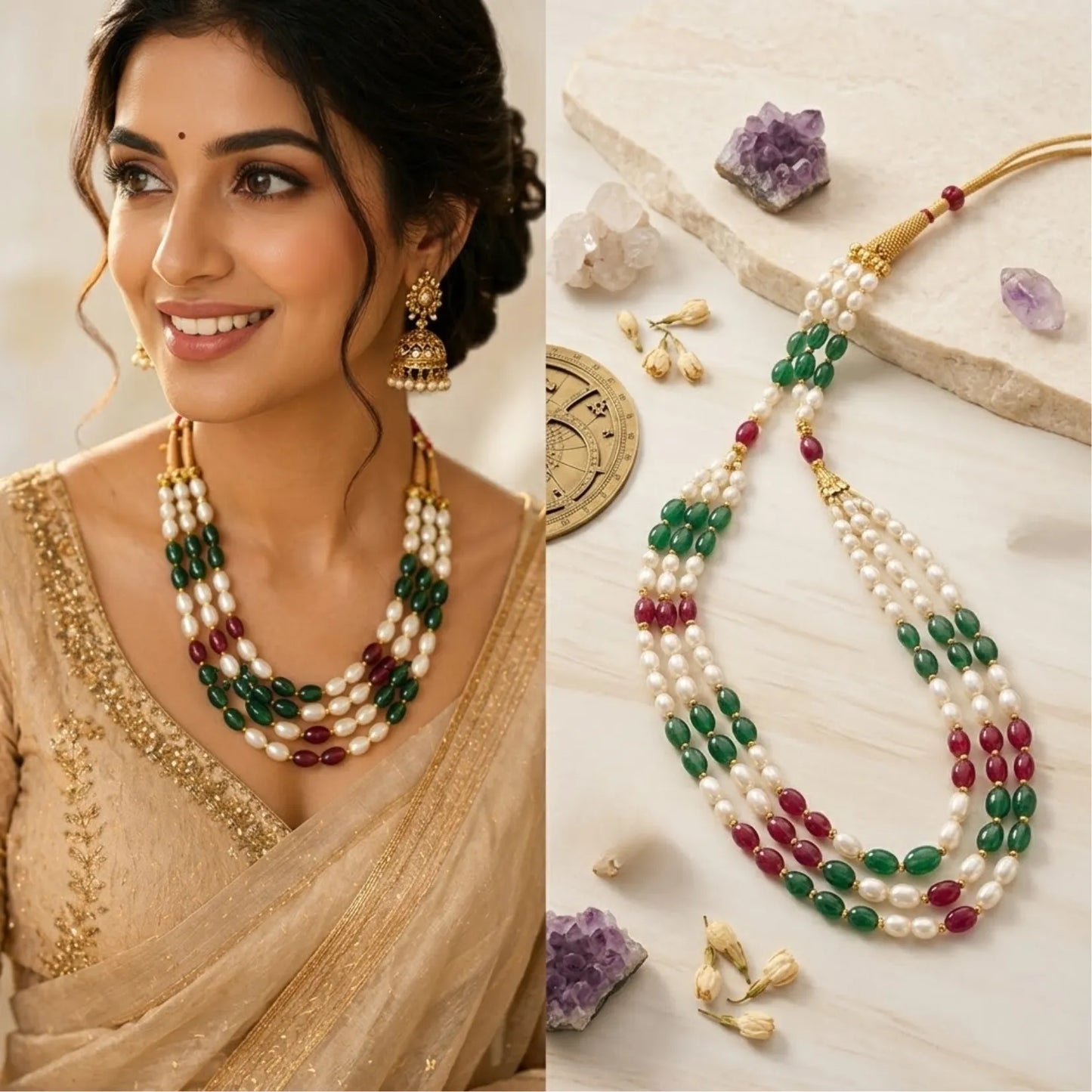 Royal Pearl & Gem Necklace