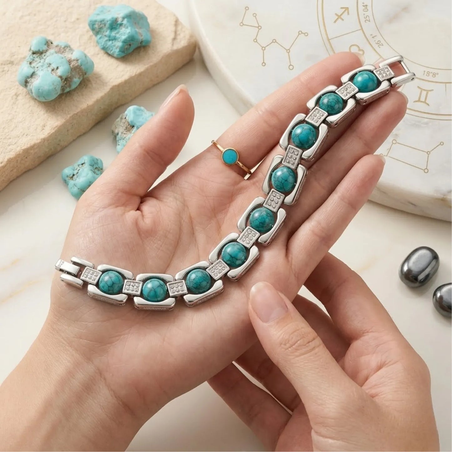 Metal Turquoise (feroza) bracelet