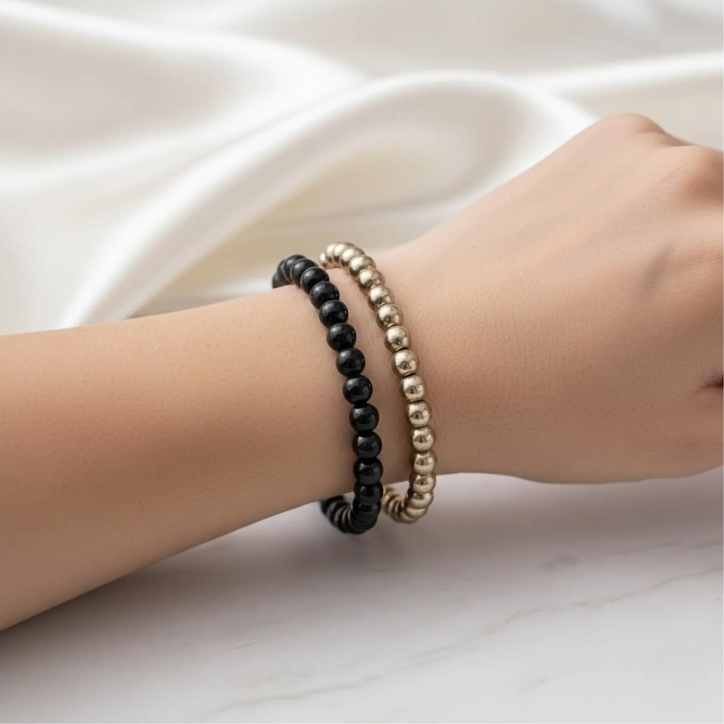 RICHIE-RICH COMBO: Pyrite bracelet + Black Tourmaline Bracelet