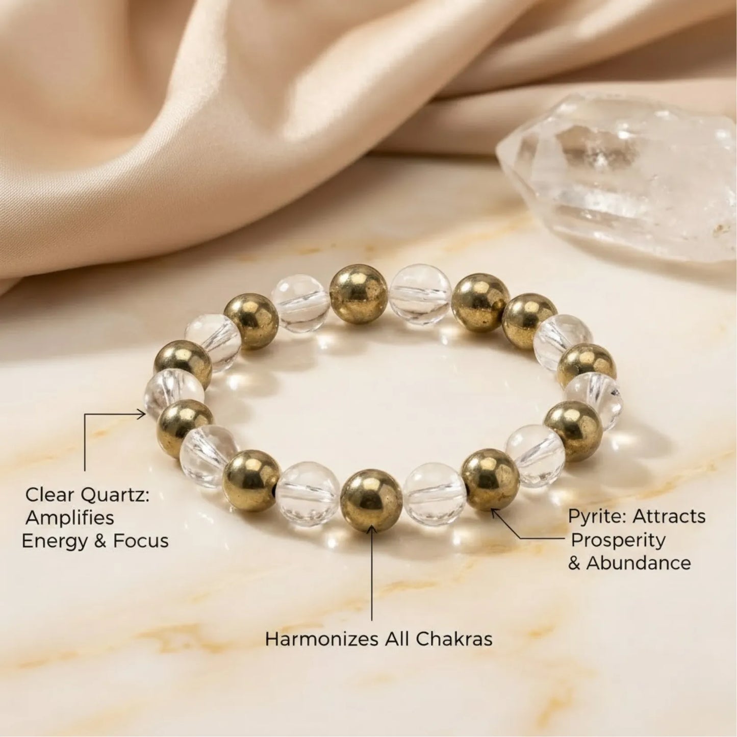 RAW PYRITE & SAPHATIK BRACELET