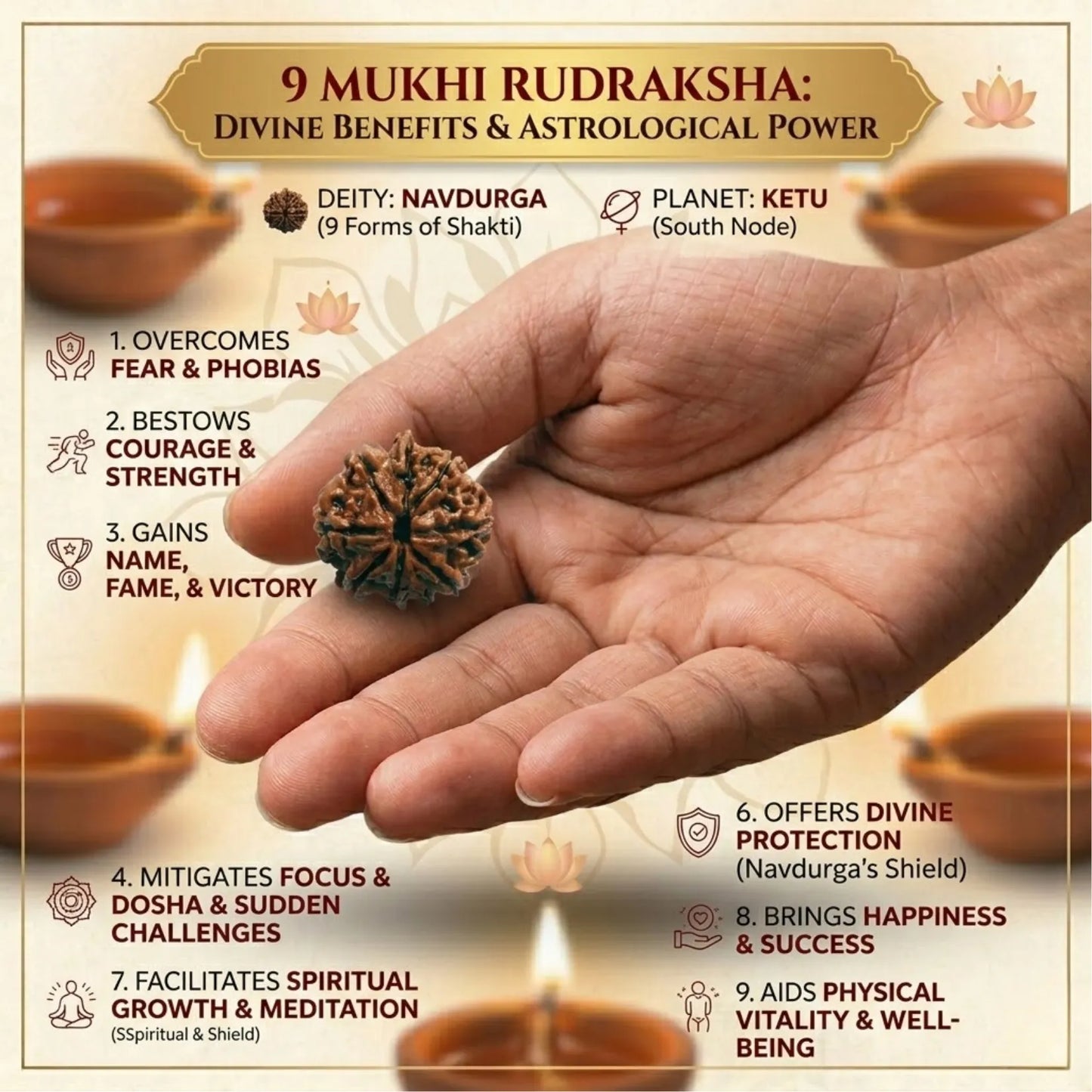 9 Mukhi Rudraksha (Nepali)