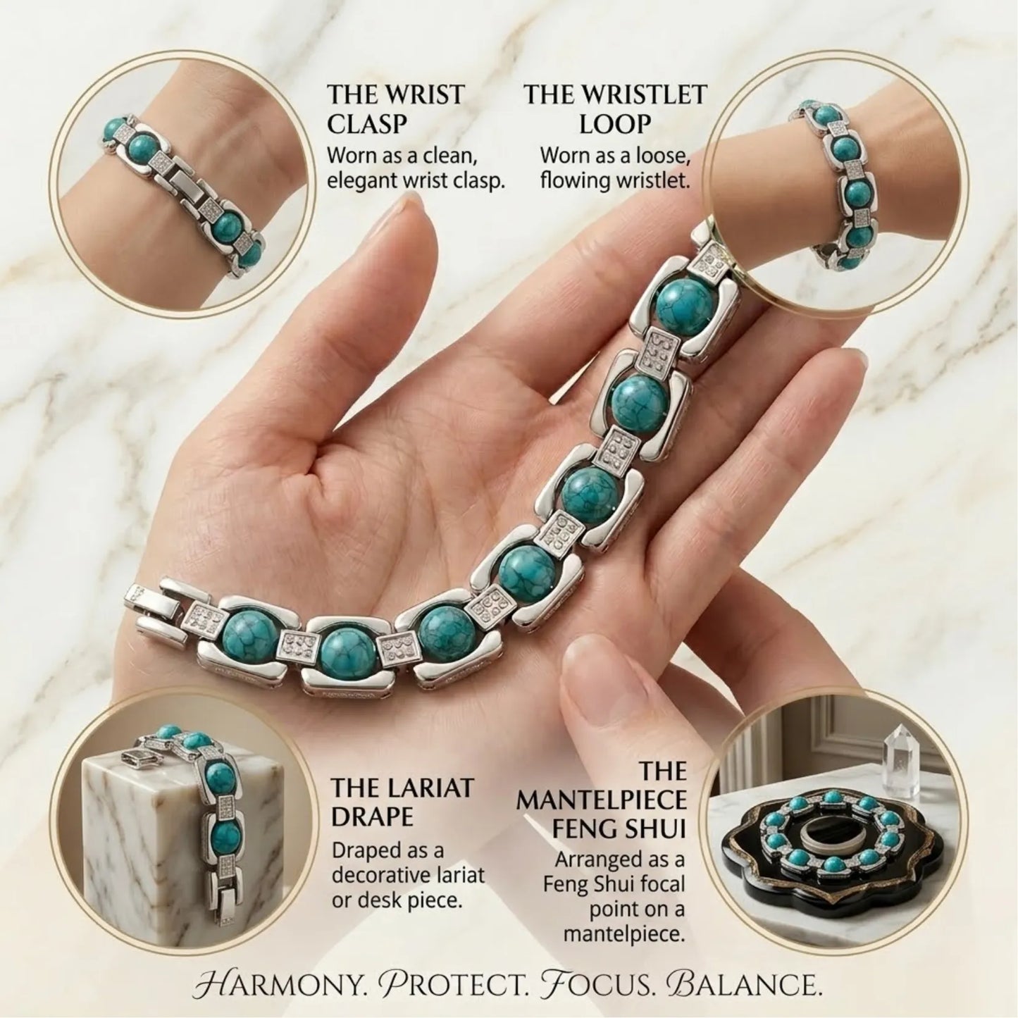 Metal Turquoise (feroza) bracelet
