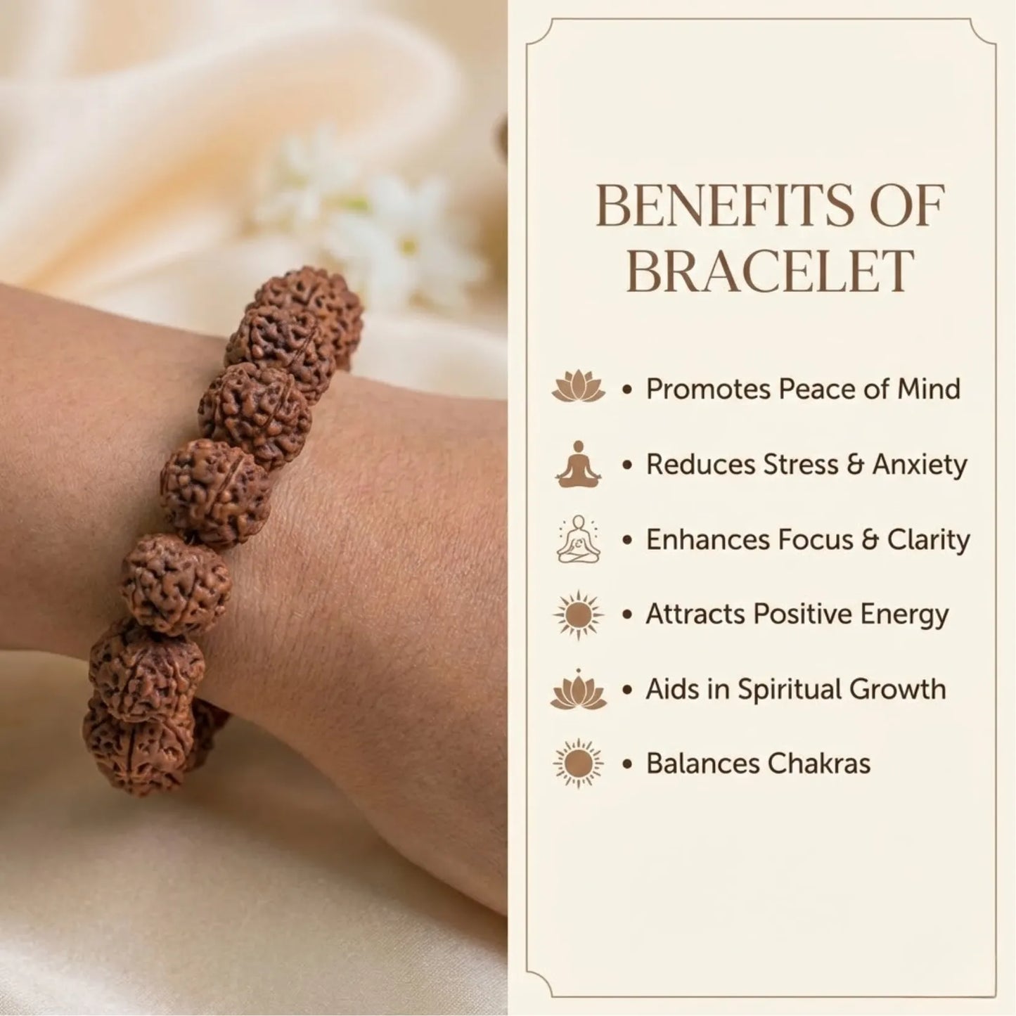 7 Mukhi Rudraksha (Dhan Varsha) Bracelet