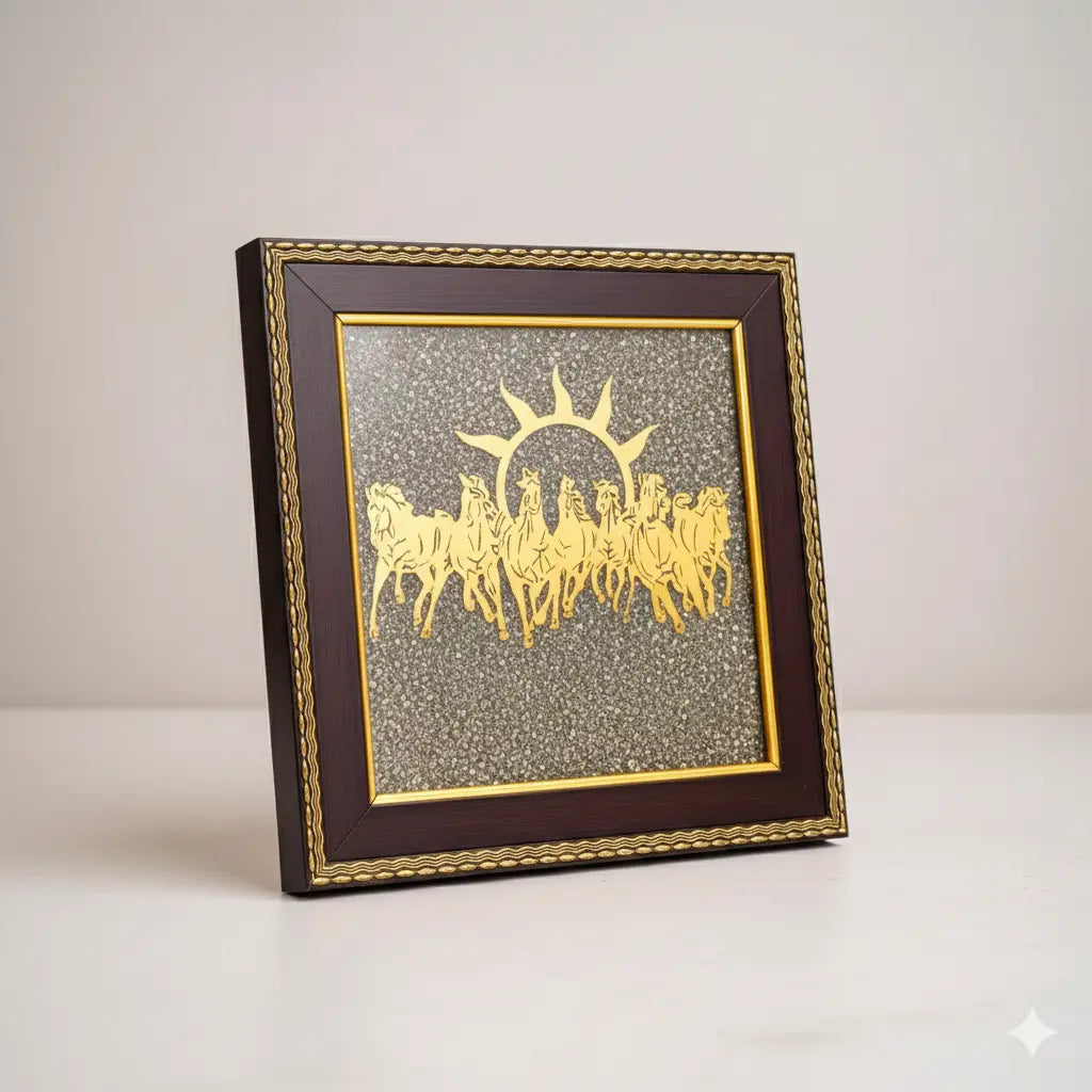7 HORSES ON PYRITE FRAME