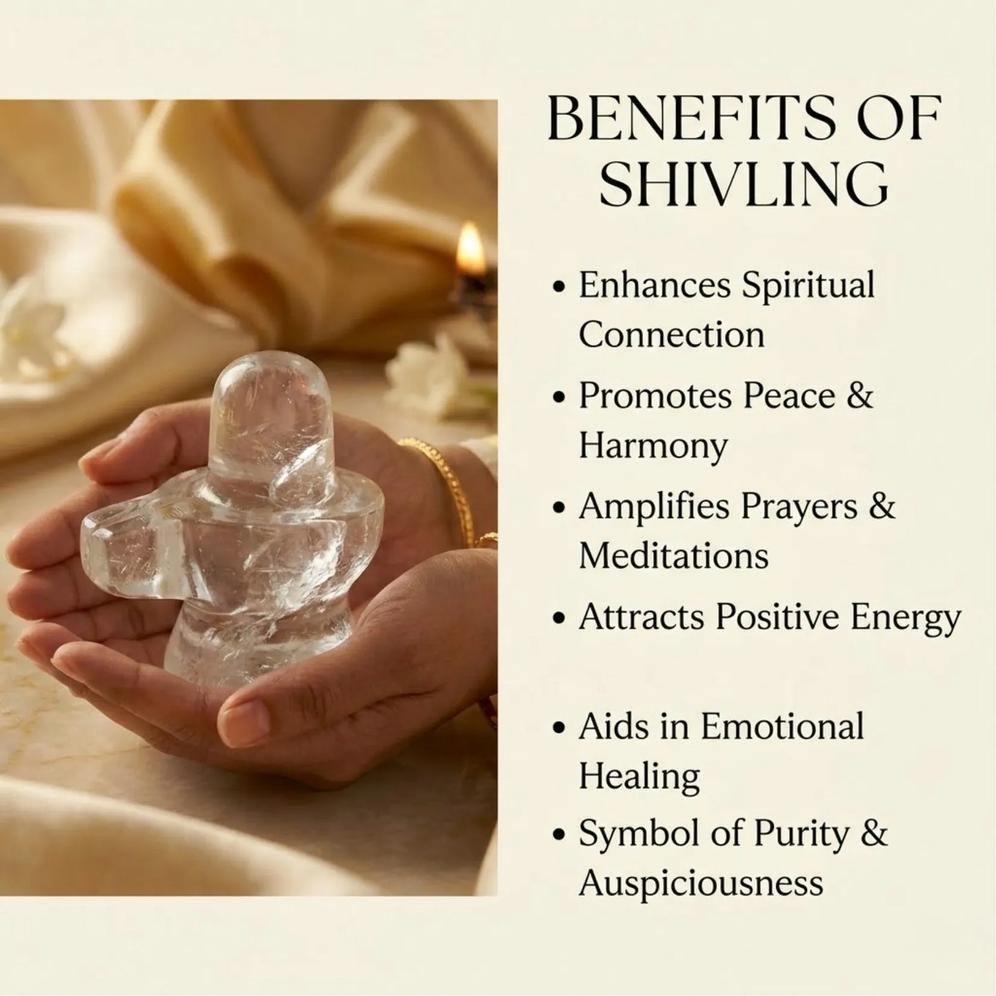 Clear Quartz (Sphatik) Shivling