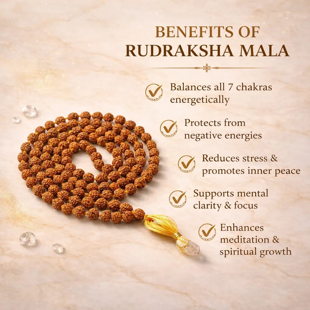 Certified Natural Rudraksha Japmala (108 Beads)