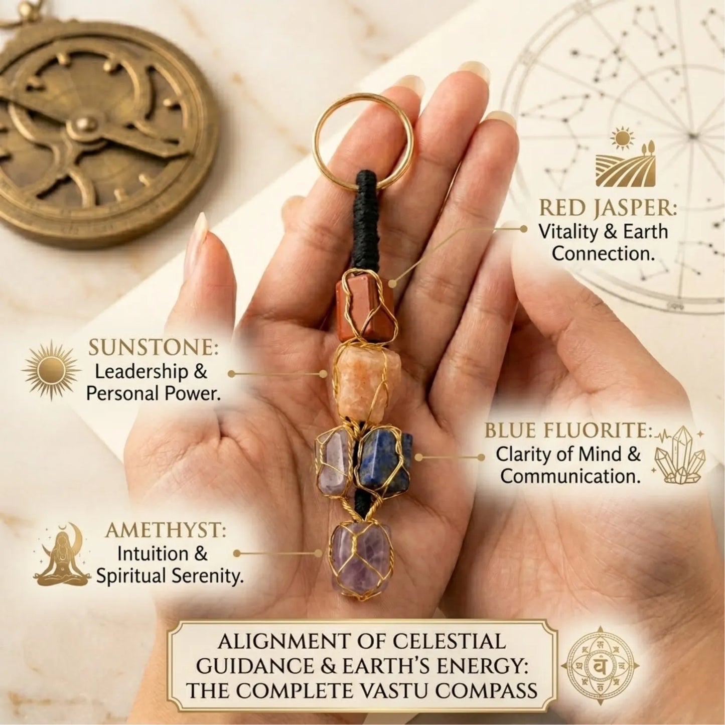 7 Chakra Raw Keychain