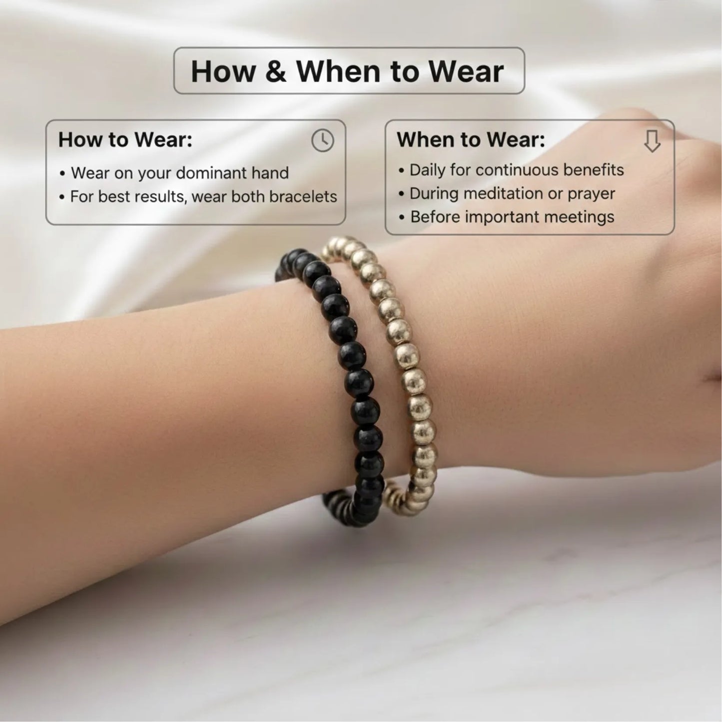 RICHIE-RICH COMBO: Pyrite bracelet + Black Tourmaline Bracelet