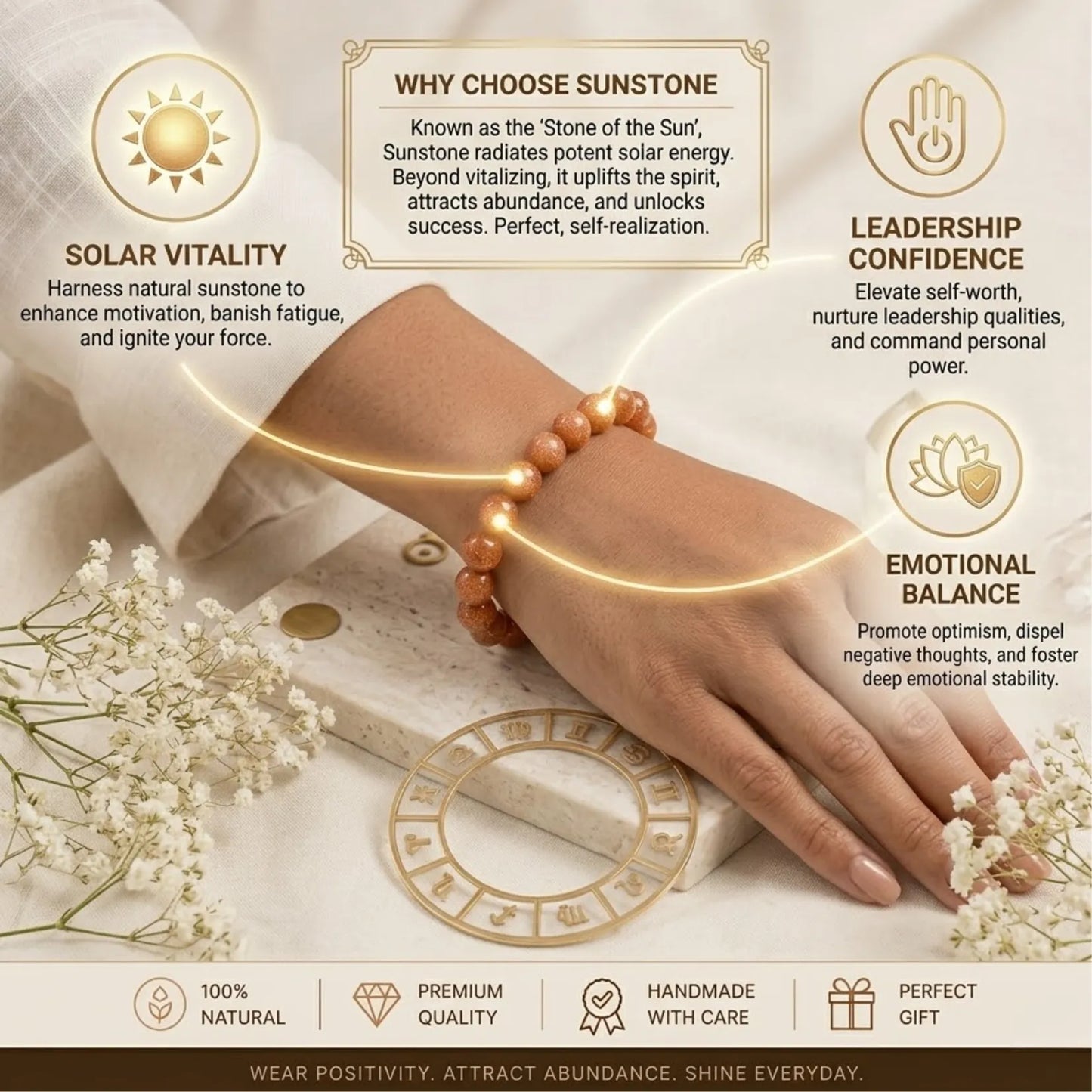 Premium Sunstone Bracelet