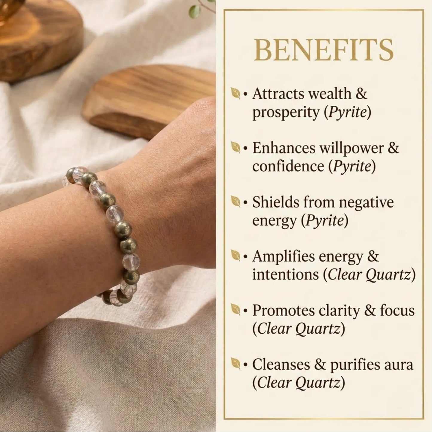 RAW PYRITE & SAPHATIK BRACELET