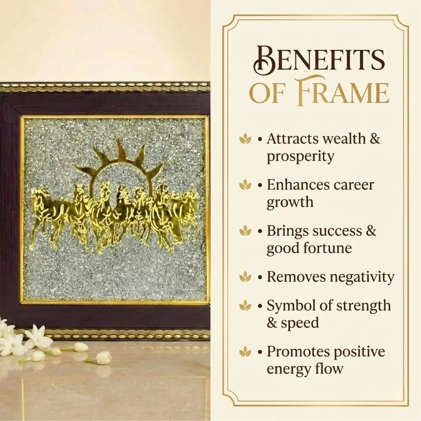 7 Horses on Raw Pyrite Frame