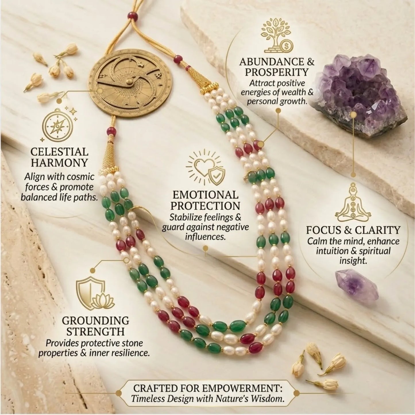 Royal Pearl & Gem Necklace