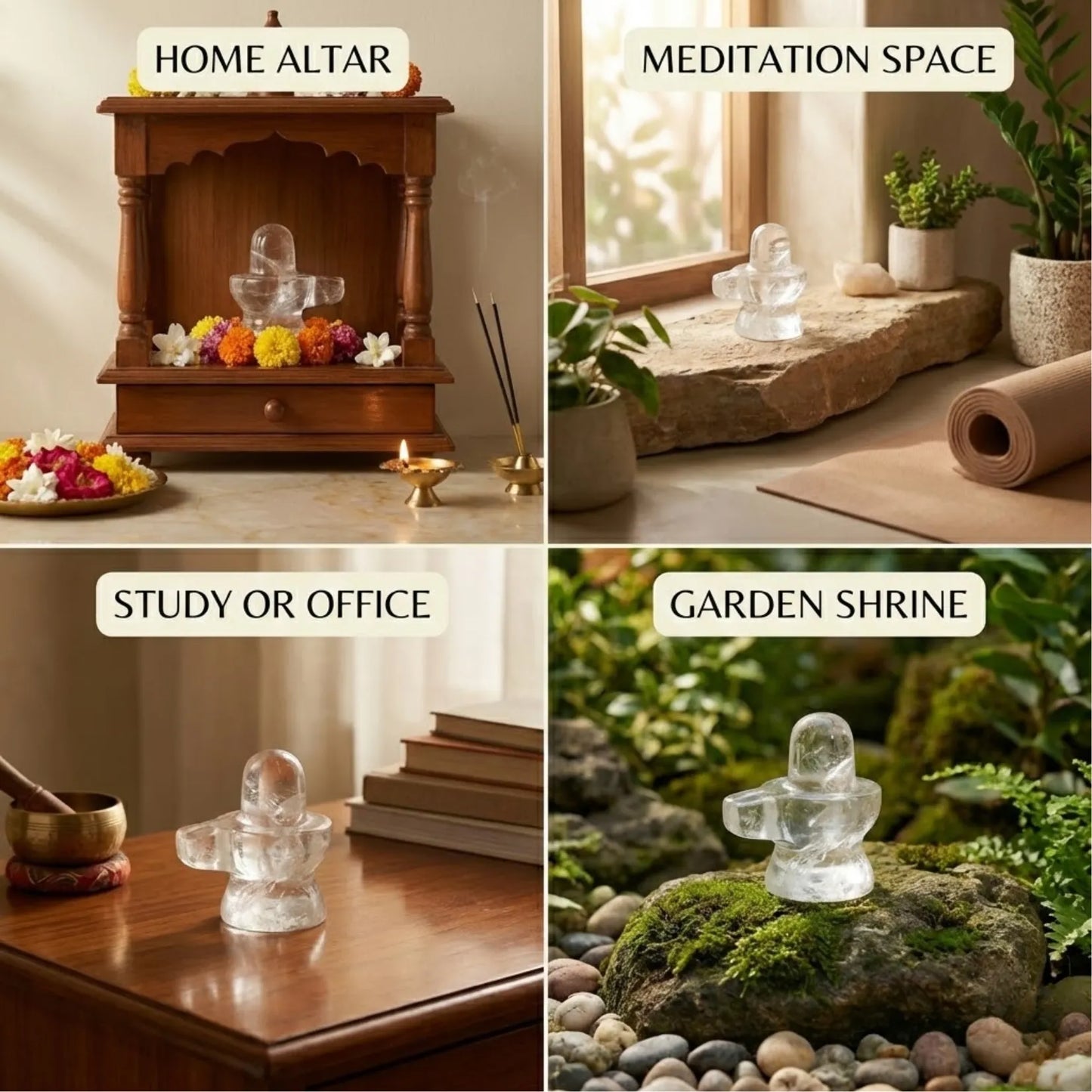 Clear Quartz (Sphatik) Shivling